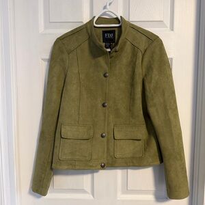 FDJ Olive Green Suede Button Jacket